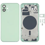 Back Housing Cover with SIM Card Tray & Side  Keys & Camera Lens for iPhone 12(White), For iPhone 12(with Card Tray), For iPhone 12(with SIM Card Tray), Back Housing Cover for 12