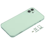 Back Housing Cover with SIM Card Tray & Side  Keys & Camera Lens for iPhone 12(White), For iPhone 12(with Card Tray), For iPhone 12(with SIM Card Tray), Back Housing Cover for 12