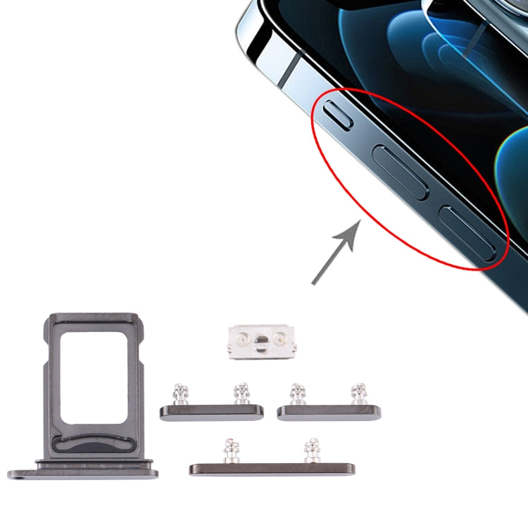 SIM Card Tray + SIM Card Tray + Side Keys for iPhone 12 Pro Max, For iPhone 12 Pro Max (double card)