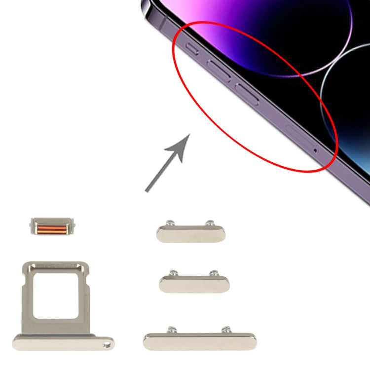 SIM Card Tray + Side Keys for iPhone 14 Pro, For iPhone 14 Pro (Single card), For iPhone 14 Pro(Purple), For iPhone 14 Pro(Single card), For iPhone 14 Pro