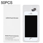50 PCS Cardboard Packaging White Box for iPhone 5 LCD Screen, Packaging Box for i5