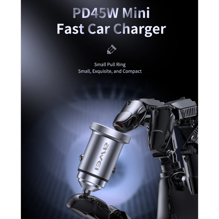 awei C-708 PD 45W USB + Type-C / USB-C Mini Car Charger, C-708