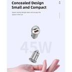awei C-708 PD 45W USB + Type-C / USB-C Mini Car Charger, C-708
