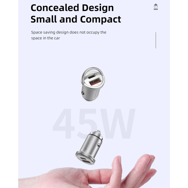 awei C-708 PD 45W USB + Type-C / USB-C Mini Car Charger, C-708