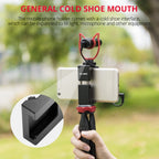 YELANGU PC141 Spring Style Auto Telescopic Phone Holder Bracket with Cold Shoe Base Mount, PC141
