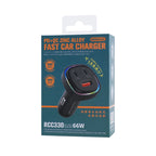 REMAX RCC330 Earl Series 3 in 1 Car 66W PD Fast Charger with Indicator Light, RCC330