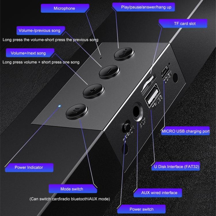 YINDIAO A36 Bluetooth 5.0 Smart Subwoofer Computer Wireless Bluetooth Speaker, Bluetooth Upgrade Version, Bluetooth Upgrade Version(Black), Bluetooth Upgrade Version(Grey)