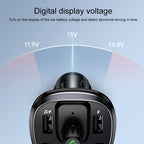 USAMS US-CC115 C21 Dual USB 3.4A Digital Display Wireless FM Car Charger, US-CC115 C21