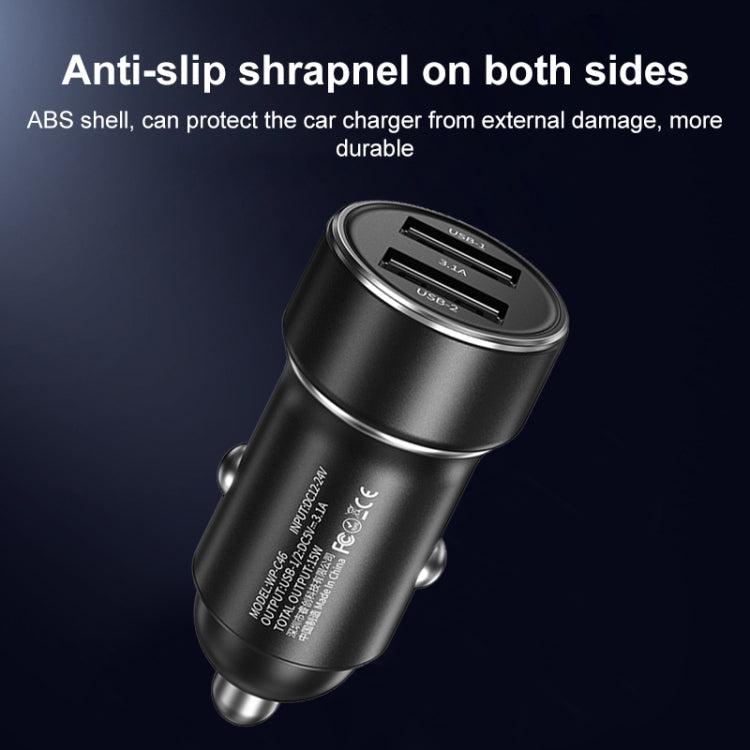 WK WP-C46 Staroad Series Vieyie 15W Dual-USB Car Charger, WP-C46 (Black), WP-C46 (Grey)