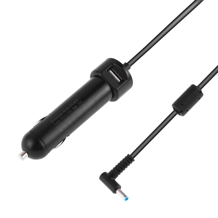 65-90W 5.1V 2.1A USB Interface Car Charger with 19.5V 4.62A 4.5 x 3.0mm Interface Data Cable, 19.5V 4.62A 4.5 x 3.0mm