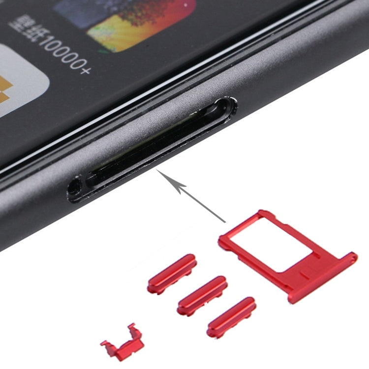 6 in 1 for iPhone 7 Plus (Back Cover (With Camera Lens)  + Card Tray + Volume Control Key + Power Button + Mute Switch Vibrator Key + Sign) Full Assembly Housing Cover, For iPhone 7 Plus, For iPhone 7 Plus (Red White), For iPhone 7 Plus (Red Black)
