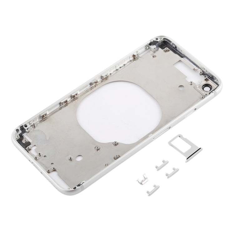 Transparent Battery Back Cover with Camera Lens Frame & SIM Card Tray & Side Keys for iPhone 8, For iPhone 8 (Transparent Back), For iPhone 8 (Transparent White), For iPhone 8 (Transparent Gold), For iPhone 8 (Transparent Red)