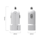 IVON CC13 QC 3.0 Fast Charging Car Charger Set with Type-C / USB-C Charging Cable, Charger with Type-C Cable