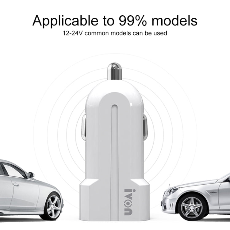 IVON CC13 QC 3.0 Fast Charging Car Charger Set with Type-C / USB-C Charging Cable, Charger with Type-C Cable