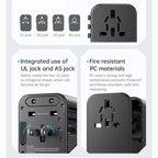 ROCK T62 35.5W Global Travel Multifunctional Plug PD Charger Power Adapter, T62