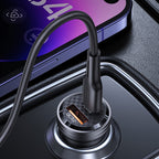 USAMS US-CC175 C35 45W Aluminum Alloy Transparent Dual USB Port Mini Car Charger, CC175 C35