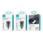 USAMS US-CC175 C35 45W Aluminum Alloy Transparent Dual USB Port Mini Car Charger, CC175 C35