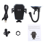 K81 10W QI Universal Rotating Gravity Induction Car Wireless Charging Mobile Phone Holder with Suction Cup, K81