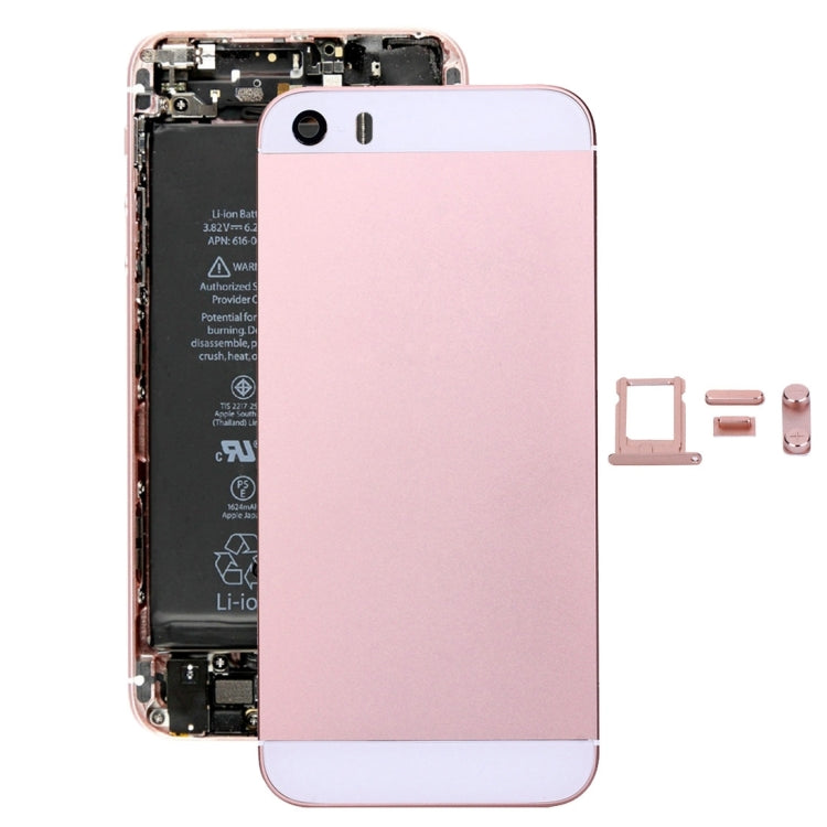 5 in 1 for iPhone SE Original (Back Cover + Card Tray + Volume Control Key + Power Button + Mute Switch Vibrator Key) Full Assembly Housing Cover, For iPhone SE