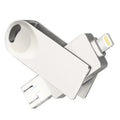 S29 3 in 1 32GB Micro USB + USB + 8 Pin Interface Metal Twister Flash Disk, 32GB