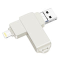 S31 3 in 1 8GB Micro USB 2.0 + USB-C / Type-C + 8 Pin Interface Metal Twister Flash Disk, 8GB