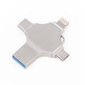 Cross 4 in 1 256GB 8 Pin + Micro USB + USB-C / Type-C + USB 3.0 Metal Flash Disk, 256GB