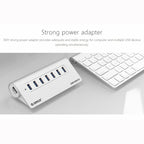 ORICO M3H7-V1 Aluminum Alloy 7 USB 3.0 Ports HUB with 30W Power Adapter, M3H7-V1