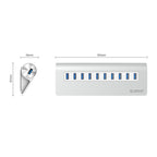 ORICO M3H10-U3-V2 Aluminum Alloy 10 USB 3.0 Ports HUB, M3H10-U3-V2