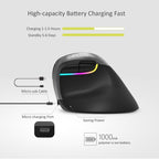 DELUX M618 Mini 2.4G Wireless 2400DPI USB Rechargeable Ergonomic Vertical Mouse, M618 Pink, M618 Grey