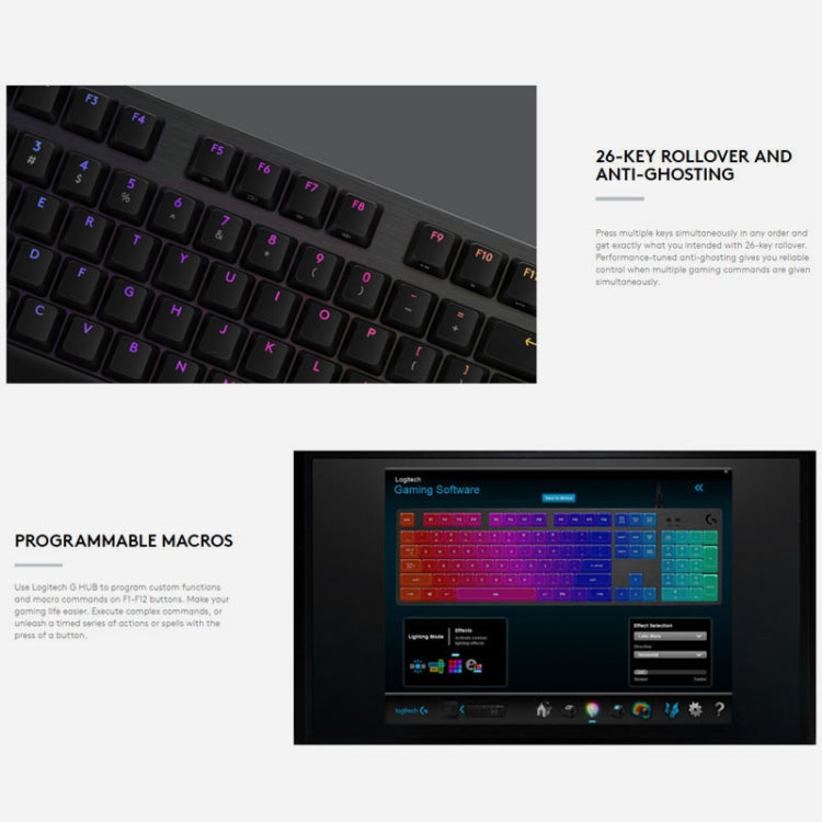 Logitech G512 RGB L-axis Mechanical Wired Gaming Keyboard, Length: 1.8m, Logitech G512 L-axis