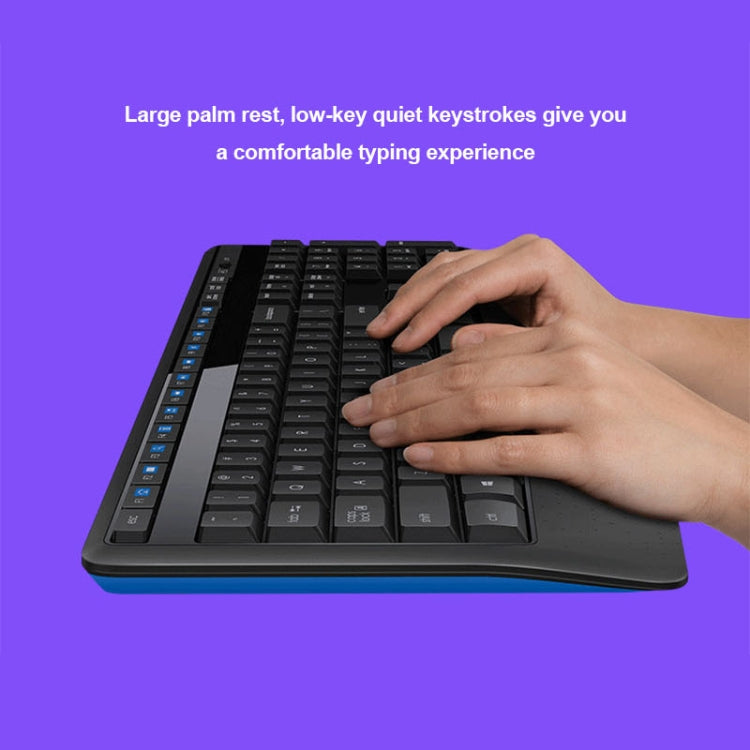 Logitech MK345 Wireless Full-size Keyboard + 2.4GHz 1000DPI Wireless Optical Mouse Set with Nano Receiver, Logitech MK345
