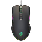 HXSJ A867 USB 6400DPI Four-speed Adjustable RGB Illuminate Wired E-sport Gaming Mouse, Length: 1.5m, A867 Black