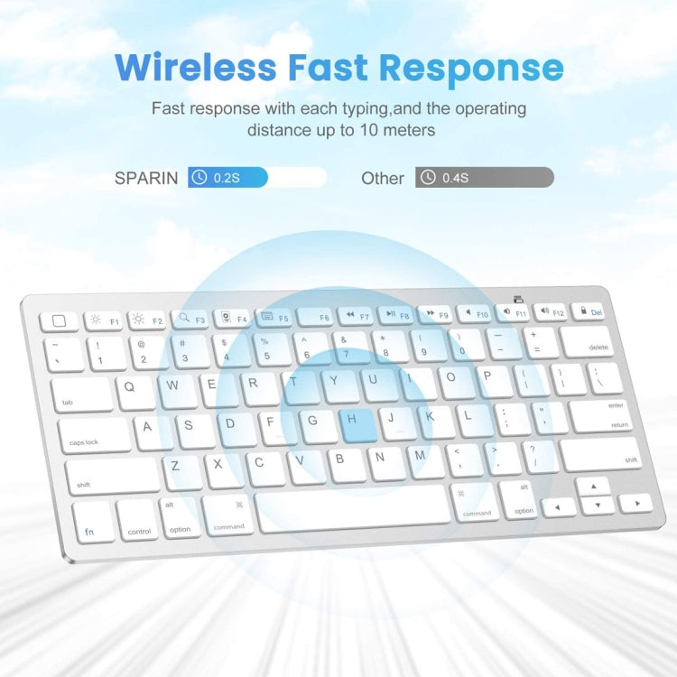 WB-8022 Ultra-thin Wireless Bluetooth Keyboard for iPad, Samsung, Huawei, Xiaomi, Tablet PCs or Smartphones, Ko Language Keys, Ko Language Keys