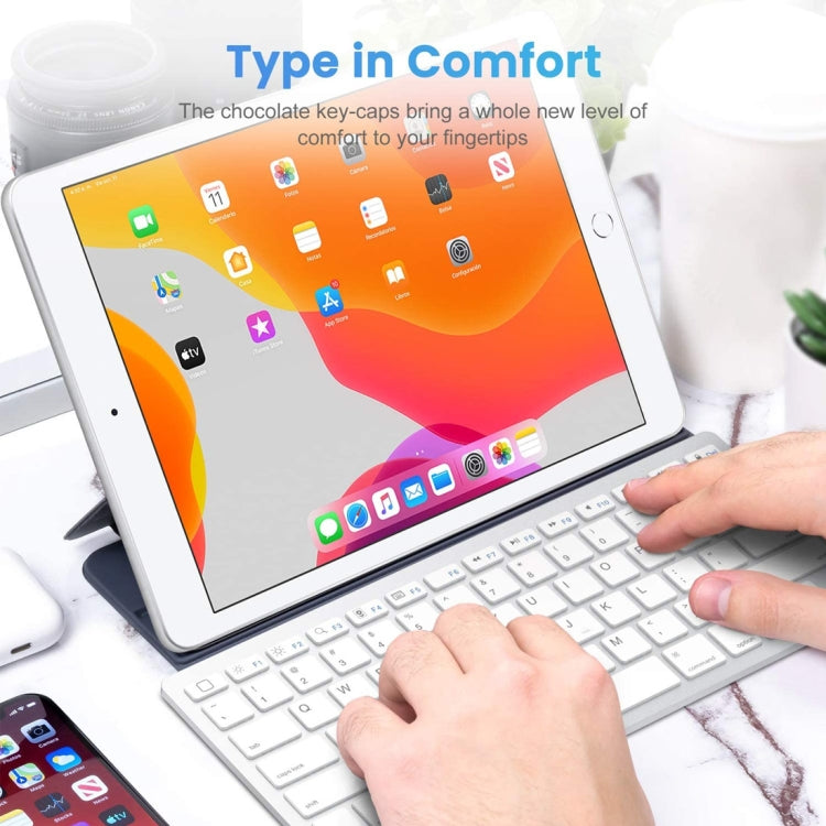 WB-8022 Ultra-thin Wireless Bluetooth Keyboard for iPad, Samsung, Huawei, Xiaomi, Tablet PCs or Smartphones, Spanish Keys, Spanish Keys