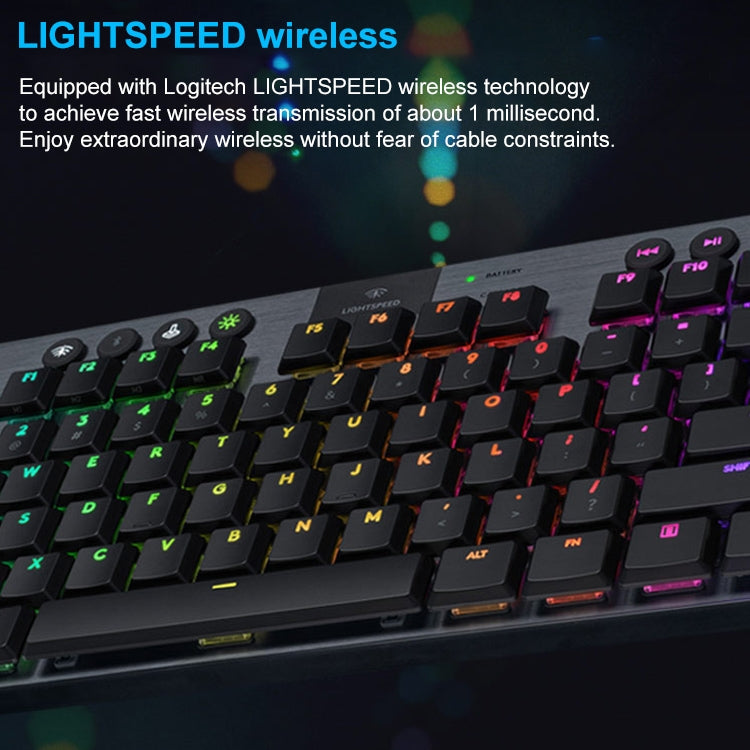 Logitech G913 TKL Wireless RGB Mechanical Gaming Keyboard (GL-Clicky), GL-Clicky