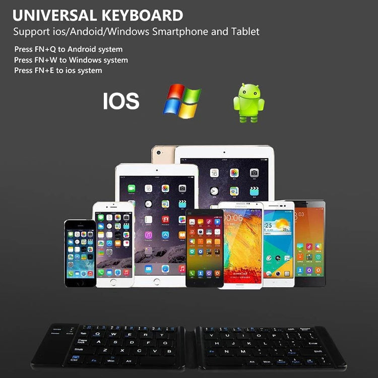 B05 USB Charging Portable Mini Folding Bluetooth Wireless Keyboard, B05(Black), B05(White)