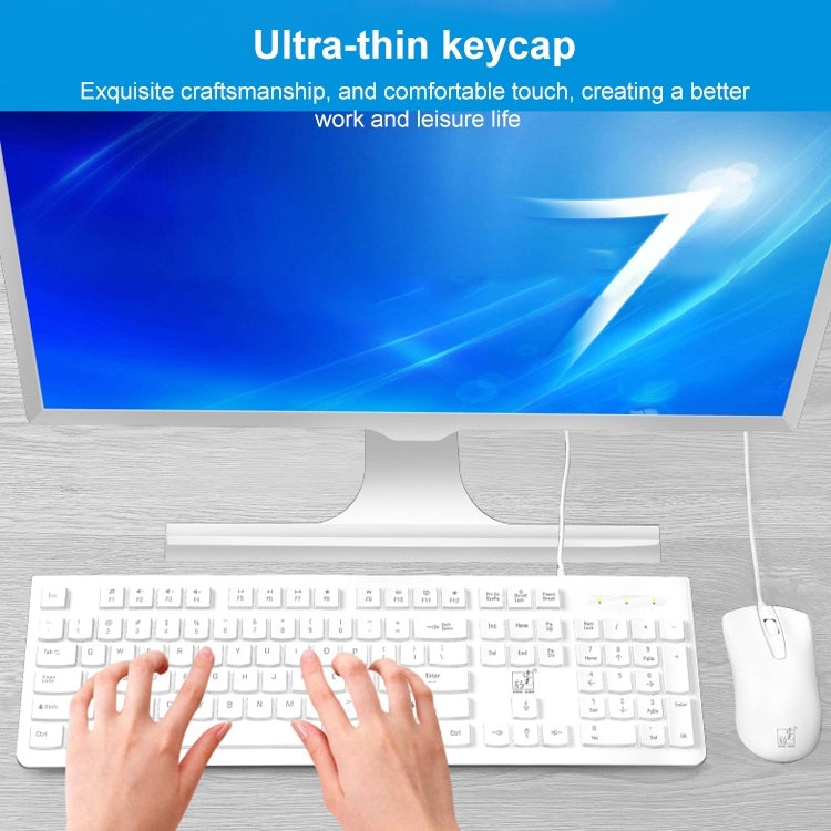ZGB S500 Round Keycap Wired Keyboard + Mouse Set, S500 Round Keycap (Black), S500 Round Keycap (White)