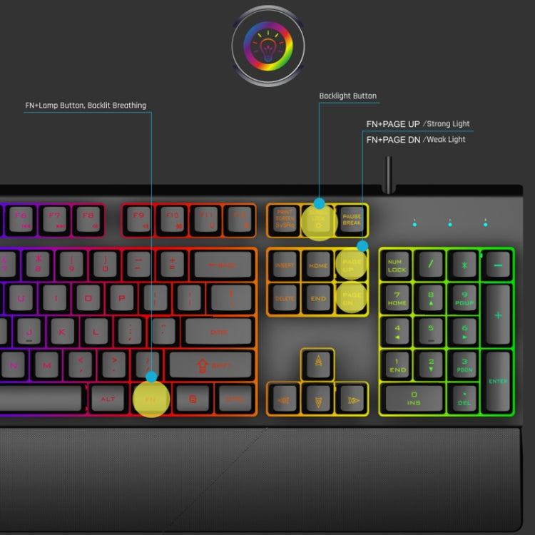 GK60 Metal Panel Dazzling Competitive Keyboard with Hand Holder