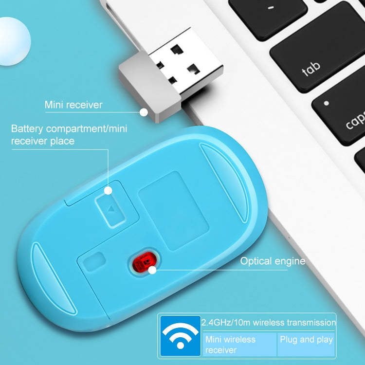ZGB 8820 Candy Color Wireless Keyboard + Mouse Set, 8820 (White), 8820 (Black), 8820 (Pink), 8820 (Blue)