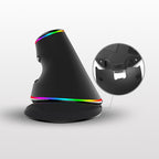 DELUX M618 Plus RGB Wired Optical Mouse Ergonomic Vertical Mouse 4000DPI, 4000DPI Wired