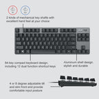 Logitech K835 Mini Mechanical Wired Keyboard, Green Shaft, Green Shaft
