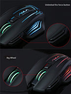 Aula Series Ghost Shark II Colourful Light 7D Optical Competitive USB Wired Game Mouse, Maximum Resolution of 4000 DPI, Ghost Shark II(W), Ghost Shark II(B)