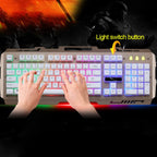 ZGB G700 104 Keys USB Wired Mechanical Feel Glowing Metal Panel Suspension Gaming Keyboard with Phone Holder