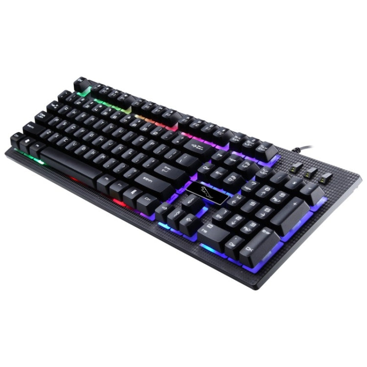ZGB G20 1600 DPI Professional Wired Glowing Mechanical Feel Suspension Keyboard + Optical Mouse Kit for Laptop, PC