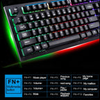ZGB G20 1600 DPI Professional Wired Glowing Mechanical Feel Suspension Keyboard + Optical Mouse Kit for Laptop, PC
