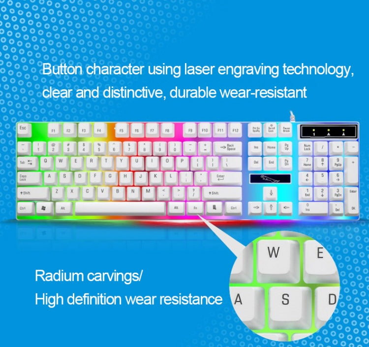 ZGB G21 1600 DPI Professional Wired Colorful Backlight Mechanical Feel Suspension Keyboard + Optical Mouse Kit for Laptop, PC