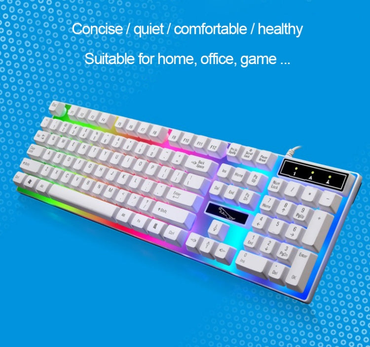 ZGB G21 1600 DPI Professional Wired Colorful Backlight Mechanical Feel Suspension Keyboard + Optical Mouse Kit for Laptop, PC