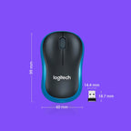 Logitech M186 Wireless Mouse Office Power Saving USB Laptop Desktop Computer Universal