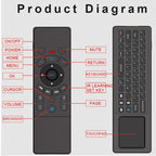 T6 Colorful Light Version Air Mouse 2.4GHz Wireless Keyboard Remote Controller with Touchpad & IR Learning for PC, Android TV Box / Smart TV, Multi-media Devices, T6