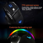 AULA Series SoulKiller II Colourful Light 7D Optical Competitive USB Wired Game Mouse, Maximum Resolution of 3500 DPI, SoulKiller II(B)